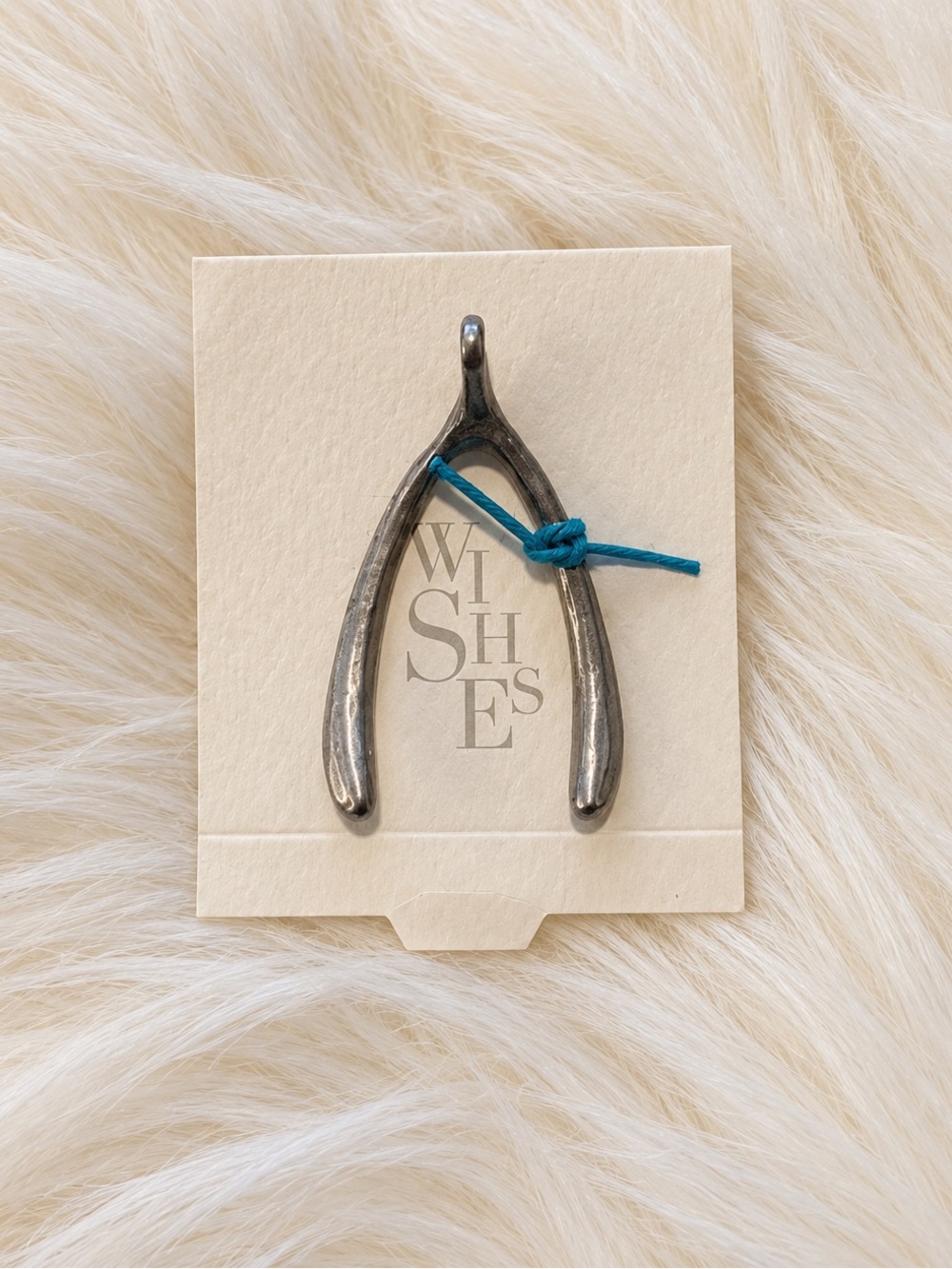Rare Anthropologie "Wishes" Silver Wishbone Charm Pendant – NWT Brand New on Car